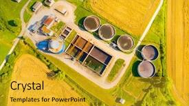  Presentation with pig farm - Audience pleasing PPT theme consisting of fields renewable energy from biomass backdrop and a gold colored foreground