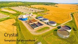  Presentation with biogas - Amazing presentation having fields renewable energy from biomass backdrop and a gold colored foreground