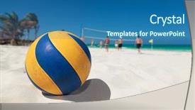  Presentation with mexico cancun - Beautiful PPT theme featuring fields waves - closeup of a volley ball backdrop and a ocean colored foreground