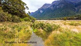  Presentation with antarctica tourism - Slide set with fields-with-yellow-grass background and a gold colored foreground