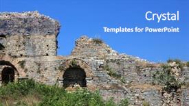  Presentation with ancient greece - Theme enhanced with fieldwork - archeological site of the ancient background and a  colored foreground