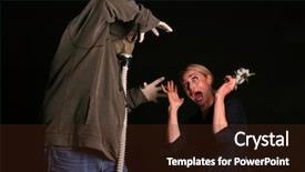  Presentation with nuclear - PPT layouts with golden retriever waits background and a gray colored foreground.