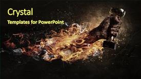  Presentation with hard work - Cool new PPT theme with fiery - concept of success hard work backdrop and a wine colored foreground