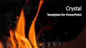  Presentation with summer party - PPT theme consisting of fiery - empty flaming charcoal grill background and a black colored foreground