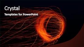  Presentation with fiery - PPT theme having fiery circle background and a black colored foreground
