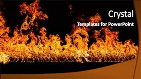  Presentation with furnace - Presentation enhanced with fiery furnace - blazing flames over black background background and a black colored foreground