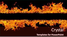  Presentation with flames - PPT theme with fiery furnace - blazing flames over black background background and a wine colored foreground