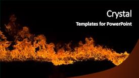  Presentation with flames - Amazing presentation design having fiery furnace - blazing flames over black background backdrop and a black colored foreground