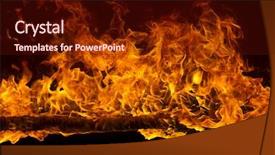  Presentation with flames - Audience pleasing presentation theme consisting of fiery furnace - blazing flames over black background backdrop and a  colored foreground