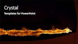  Presentation with flames - PPT layouts with fiery furnace - blazing flames over black background background and a black colored foreground
