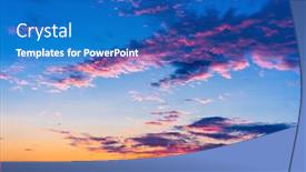  Presentation with fiery - Colorful PPT theme enhanced with fiery heaven evening cloudscape backdrop and a teal colored foreground