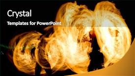  Presentation with fiery - PPT theme having fiery motion gasoline dance background and a black colored foreground