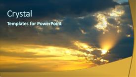  Presentation with fiery - Amazing slides having fiery-orange-sunset-sky-beautiful backdrop and a ocean colored foreground