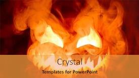  Presentation with fiery - Amazing slide set having fiery-red-hot-halloween-jack backdrop and a gold colored foreground