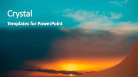  Presentation with fiery - Amazing presentation design having fiery sunset sky beautiful clouds backdrop and a teal colored foreground