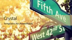  Presentation with avenue - Beautiful slide deck featuring fifth avenue and west 42nd backdrop and a yellow colored foreground