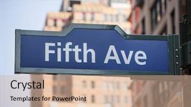  Presentation with blue aged wood sign - Presentation theme consisting of fifth avenue blue sign 5 background and a lemonade colored foreground