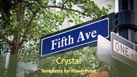  Presentation with two way street sign - Presentation design consisting of fifth avenue street sign background and a tawny brown colored foreground
