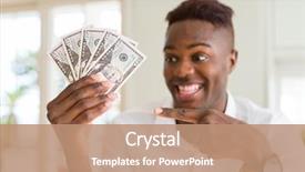  Presentation with populations african american - Presentation design with fifties - african american man holding fifty background and a coral colored foreground