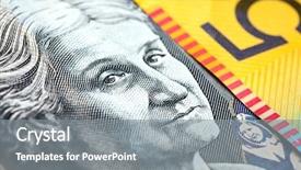  Presentation with australian dollar - Presentation theme featuring fifties - australian money background closeup background and a gray colored foreground