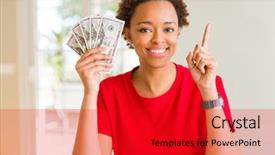  Presentation with african american couples on the mountains - Presentation design featuring fifties - young african american woman holding background and a crimson colored foreground
