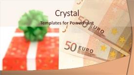  Presentation with gift - Presentation having fifty birthday - gift with money isolated background and a  colored foreground