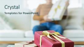  Presentation with present history - Theme consisting of fifty birthday - present for middle-aged men background and a sky blue colored foreground