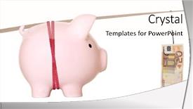  Presentation with piggy bank - PPT theme consisting of fifty euro on fishing hook background and a  colored foreground