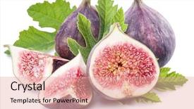  Presentation with fruit fig - Presentation design having fig fruits with fig leaves background and a  colored foreground