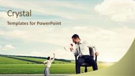  Presentation with fight - Presentation theme featuring fight between emotional woman background and a sky blue colored foreground