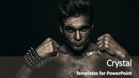 Presentation with mma - Cool new slides with fight club mma portrait backdrop and a dark gray colored foreground