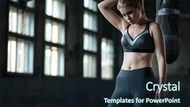  Presentation with club training - Audience pleasing slides consisting of fight independance - female boxer preparing for training backdrop and a wine colored foreground