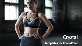  Presentation with club training - Amazing theme having fight independance - female boxer preparing for training backdrop and a  colored foreground