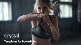 Presentation with club training - Cool new slides with fight independance - female boxer preparing for training backdrop and a  colored foreground