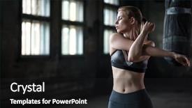  Presentation with club training - Slide deck consisting of fight independance - female boxer preparing for training background and a dark gray colored foreground