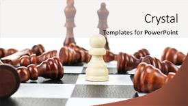  Presentation with chess - Colorful slide deck enhanced with fight independance - individuality chess concept backdrop and a light gray colored foreground