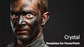  Presentation with black - Amazing slides having fight terrorism - closeup of a soldier backdrop and a dark gray colored foreground