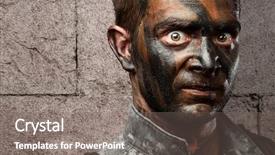  Presentation with wall - PPT layouts having fight terrorism - closeup of a soldier background and a gray colored foreground