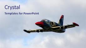  Presentation with air blue aircraft - Colorful presentation theme enhanced with fighter aircraft in the air backdrop and a sky blue colored foreground