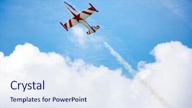  Presentation with fighter jet - Audience pleasing slides consisting of fighter jet - acrobat in movement of air backdrop and a sky blue colored foreground