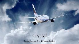  Presentation with fighter jet - Colorful theme enhanced with fighter jet - airplane at fly backdrop and a light blue colored foreground