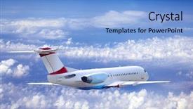  Presentation with airplane night sky cloud - PPT theme with fighter jet - airplane at fly background and a light blue colored foreground