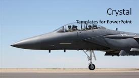  Presentation with cockpit - Presentation design having fighter jet - f-15 strike eagle taxiing background and a light blue colored foreground