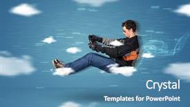  Presentation with driving - Cool new theme with fighter jet - funny racedriver young man driving backdrop and a teal colored foreground