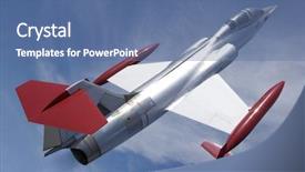  Presentation with aircraft engine - Beautiful slides featuring fighter jet - lockheed f-104 starfighter is backdrop and a ocean colored foreground