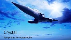  Presentation with speed - Cool new PPT theme with fighter jet - military airplan on the speed backdrop and a light blue colored foreground
