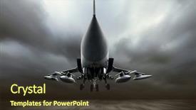  Presentation with jet airplane - Amazing presentation theme having fighter jet - military airplane at flying backdrop and a tawny brown colored foreground