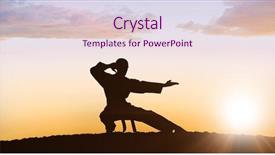  Presentation with karate - Presentation theme enhanced with fighter performing karate stance background and a lemonade colored foreground