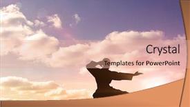  Presentation with karate - Theme enhanced with fighter performing karate stance background and a coral colored foreground