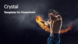  Presentation with box - Audience pleasing theme consisting of fighter trainning outdoor mixed media backdrop and a dark gray colored foreground